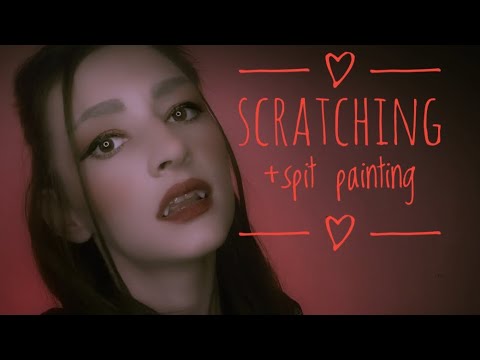 ASMR VAMPIRE 🧛‍♀️scratching and spit painting 💦