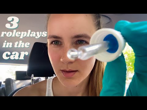 Doing ASMR Outside | Ear Cleaning, Chiroprator & Haircut in My Car 😴
