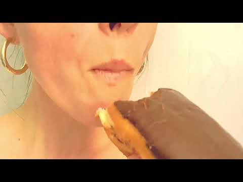 ASMR Food Porn-How to Eat a Cream-Filled Donut (Lots of Tongue)