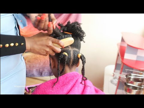 ASMR Afro Kinky Hair Styling | Fast Finger Twist + Brushing Sounds