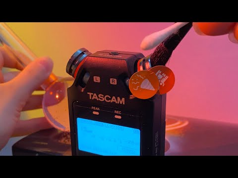 ASMR tascam trigger assortment (mic brushing, scratching, gripping, taps) (ice globes) (stickers)