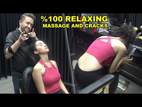 FEMALE RELAXING BODY THERAPY AND CRACKS + Asmr face,nose,head,ear,arm,palm,back,throat,waist massage