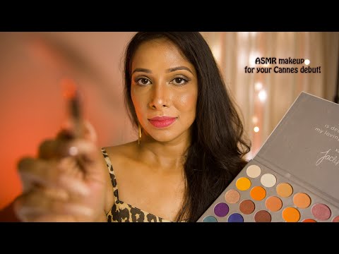 Indian ASMR| doing your high-glam makeup for your Cannes debut!