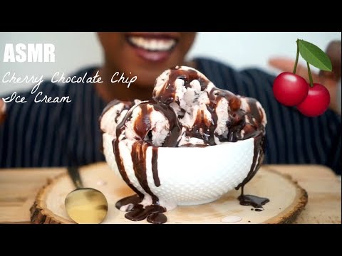 🌱ASMR DESSERT: Cherry Chocolate Chip Ice Cream & CRUNCHY Toppings!