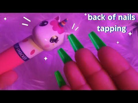 ASMR Back of Nails Tapping, Glass Tapping, LED Remote Tapping, Plastic Tapping - Long Nails