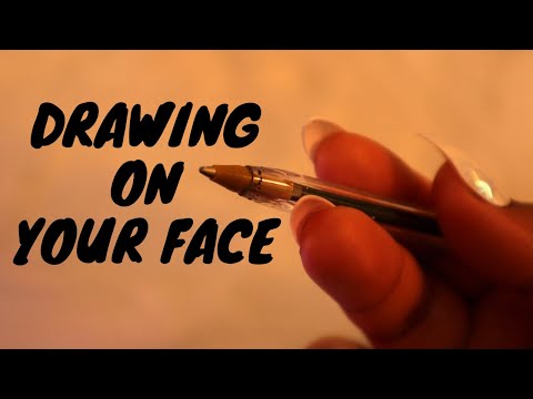 ASMR | Drawing on Your Face (Air Scratching, Repeating Words, Brushing, Wiping, Poking, Whispering)