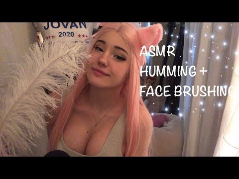 ASMR ♡ HUMMING YOU TO SLEEP + BRUSHING YOUR FACE (with a feather)