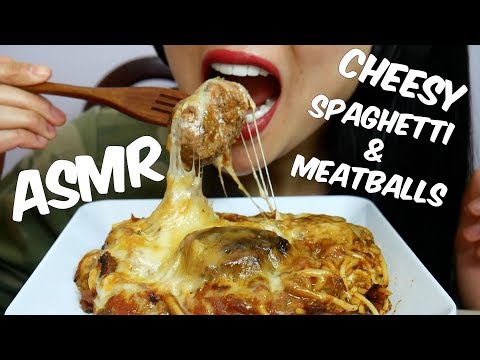 ASMR CHEESY Spaghetti & Meatballs (EATING SOUNDS) | SAS-ASMR