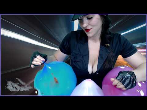 ASMR Officer lips rubbing and popping her balloons