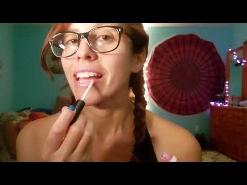 ASMR - 100 layers of lip gloss for my 100 subscribers!! (lip gloss application, mouth sounds)