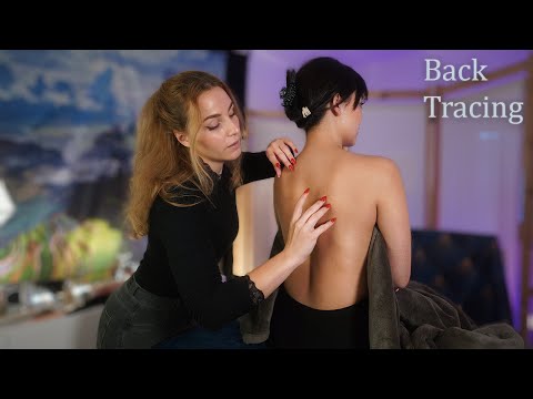 ASMR Real Person BACK TRACING, MASSAGE and SCRATCHING | skin touching and caressing | Hairplay