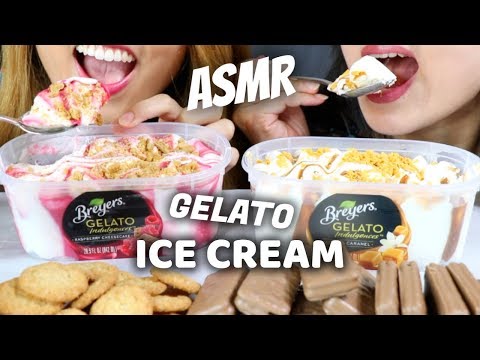 ASMR: EATING ENTIRE TUB OF GELATO ICE CREAM AND COOKIES *CRUNCHY* MUKBANG