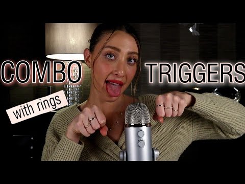 ASMR FAST FINGER FLUTTERS WITH RINGS, TAPPING, MOUTH SOUNDS | TINGLE COMBO 😍