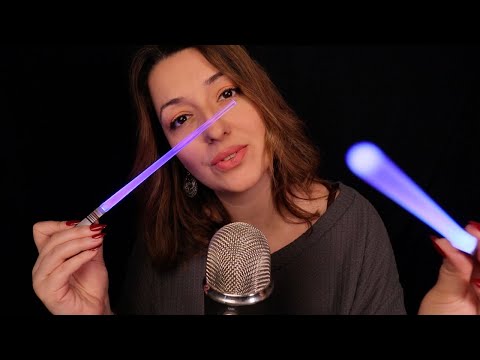 ASMR ✨ Up close whispering & Face triggers (hand movements, lens tapping, face touching)