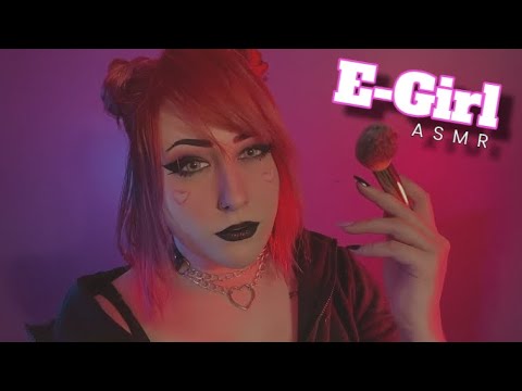 E-girl ASMR| Fast & Slow Face Brushing Services [gum chewing, personal attention]