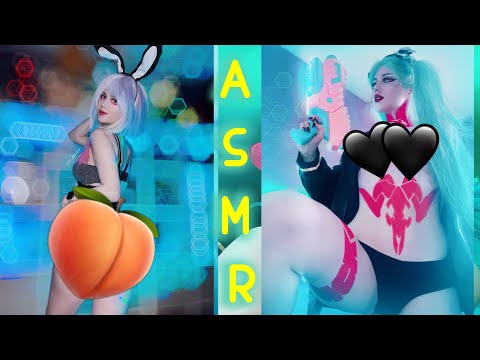 ♡ ASMR Stockings & Cloth Scratching / Cyberpunk Girls Cosplay