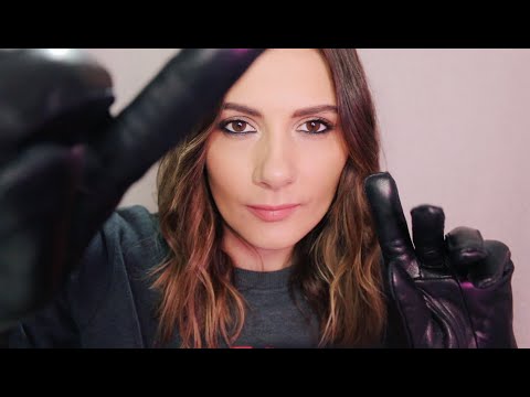 ASMR Adjusting Your Face With Leather Gloves | Unintelligible Whispering