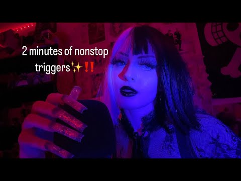2 MINUTES OF NONSTOP NAIL TAPPING TRIGGERS//ASMR ‼️💖(nail tapping, scratching, clicking sounds)