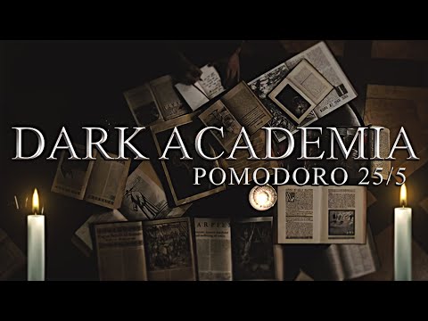 Dark Academia Study Pomodoro 25/5 ◈ Aesthetic Ambience 'Focus & Relax" / Rain and Thunder sounds