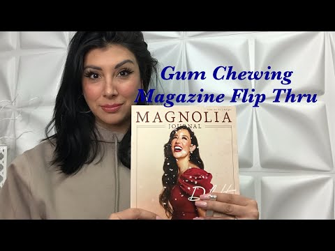 Magnolia Winter Journal/ Gum Chewing ASMR/ Magazine flip thru
