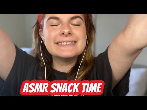 ASMR Snack Time (eating sounds, crinkles, whispers, mouth sounds, tapping)