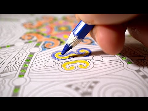 ASMR Patiently coloring a mandala pattern (close up)