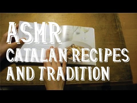 ASMR Catalan Recipes and Tradition - Book Page Turning - Thick Pages - Whispering