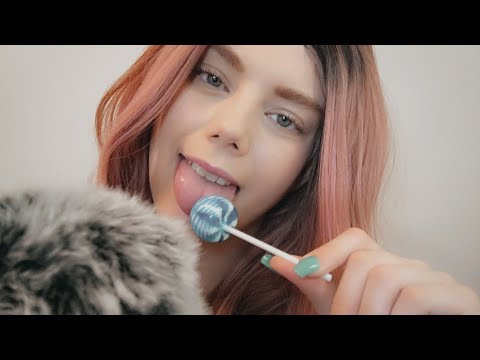 ASMR | Clicky Inaudible Whisper & Lollipop Licking Mouth Sounds