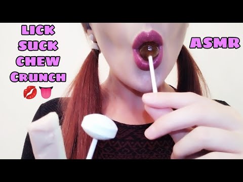 ASMR 3 lollipops 😋 what's your favourite sound? Suck, lick, chew, crunch? ASMR mouth and lip sounds