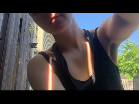 aggressive asmr OUTSIDE! 🌲 (clothes scratching, plants, water sounds, skin tapping)