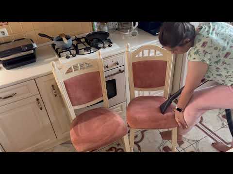 ASMR wet cleaning our kitchen chairs
