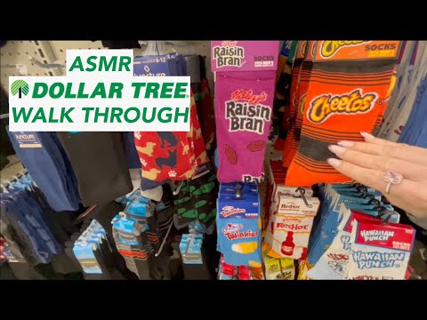 ASMR Gum Chewing Dollar Tree Walk Through | Public ASMR | Whispered Voice Over