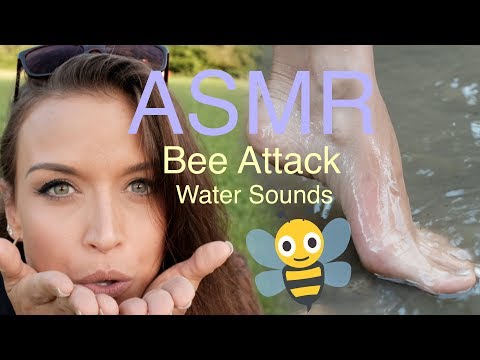 ASMR Gina Carla 🤗 BEE ATTACK 🐝🐝🐝😅 Feet and Water Sounds // Use headphones - Binaural Sound