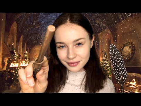ASMR Wizard Welcomes You To Hogwarts (Harry Potter Roleplay)| Wand Triggers, Feather Brushing & More