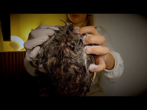 ASMR | Dry Scalp Treatment, Hair Wash And Head Massage - ROLEPLAY