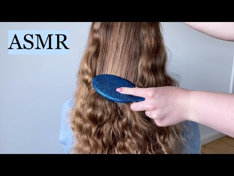 ASMR Brushing My Friend's Beautiful, Curly & Tangled Hair (crunchy sounds, hair play, no talking)
