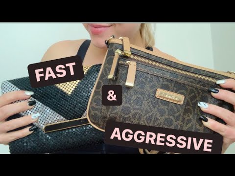 ⚡️ASMR Fast & Aggressive // Bag & Purse Tapping/Scratching