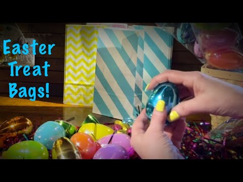 ASMR Easter Treat bags! (No talking only) Paper & plastic crinkles~Candy & plastic eggs.