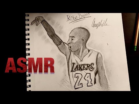 [ASMR] Sketching Kobe Bryant (Gum chewing)