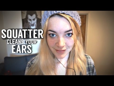 ASMR Squatter Cleans Your Ears! Q-Tip, Make-up brush, Soft Spoken [Binaural]