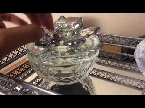 ASMR Inaudible and unintelligible whispers with glass sounds