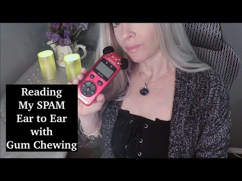ASMR Intense Gum Chewing | Reading My Shocking SPAM Ear to Ear
