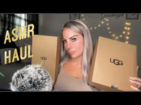 ASMR | Fall Boot 🥾 And UGG Slipper Haul Show & Tell | Leather Tapping | Tracing | Whispers 💤