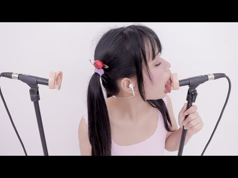 🥰晓美-ASMR 口腔音 舔耳 弹舌音 按摩 喘息 ｜4k Wheezing oral sound licking ear playing tongue sound silk stockings