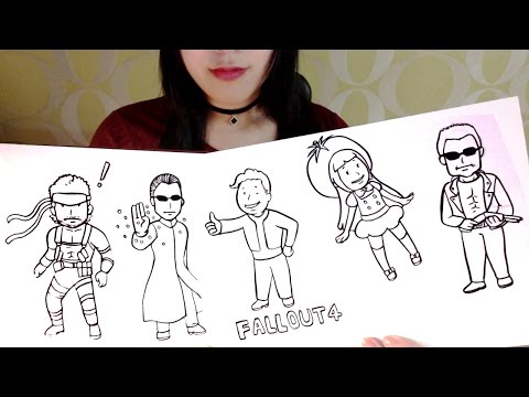 Eng Sub [Korean ASMR] Fallout4 pip-boy Pencil Drawing 폴아웃4 출시기념 영화와 게임 캐릭터 스케치