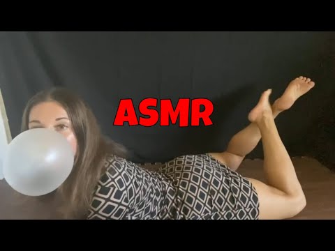Chewing & Blowing bubble gum in the pose | asmr