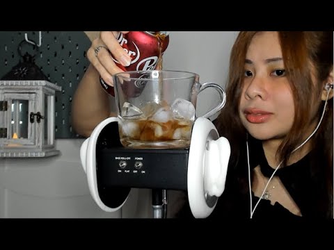 ASMR・☆・Hot Night? Chill with Some Fizzy Dr Pepper Ice Stirring 🍹❄️