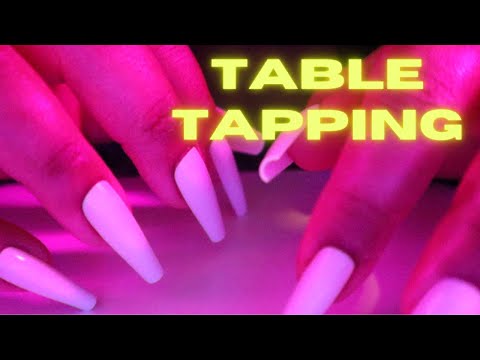 ASMR Long Nails Table Tapping, Nail Tapping, Table Scratching, Hand Movements - No Talking