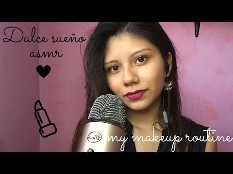 ASMR Español - My natural makeup routine (whispering, brushing and mouth sounds) 💄👄