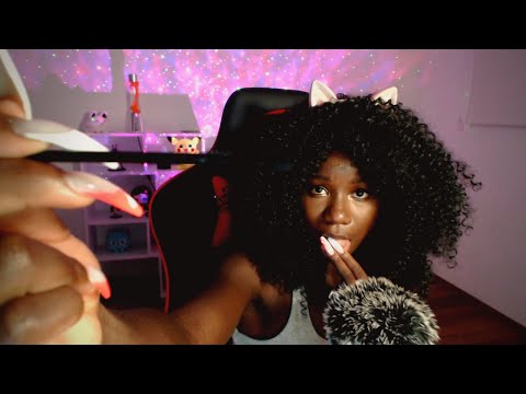ASMR| SPIT PAINTING YOUR EYEBROWS & PLUCKING (Personal Attention)